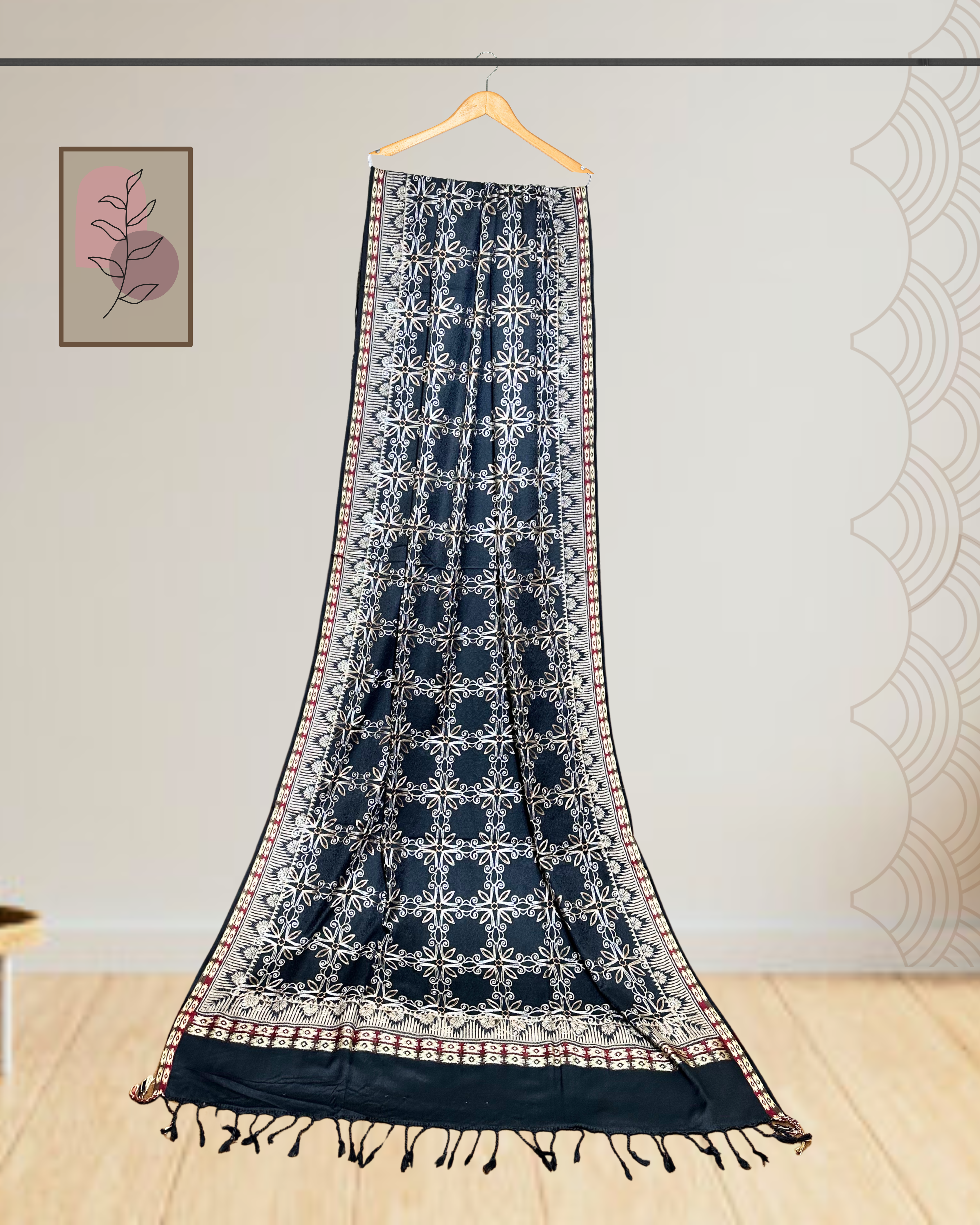 4 Border Embroidered Shawl for Winter -Ws105