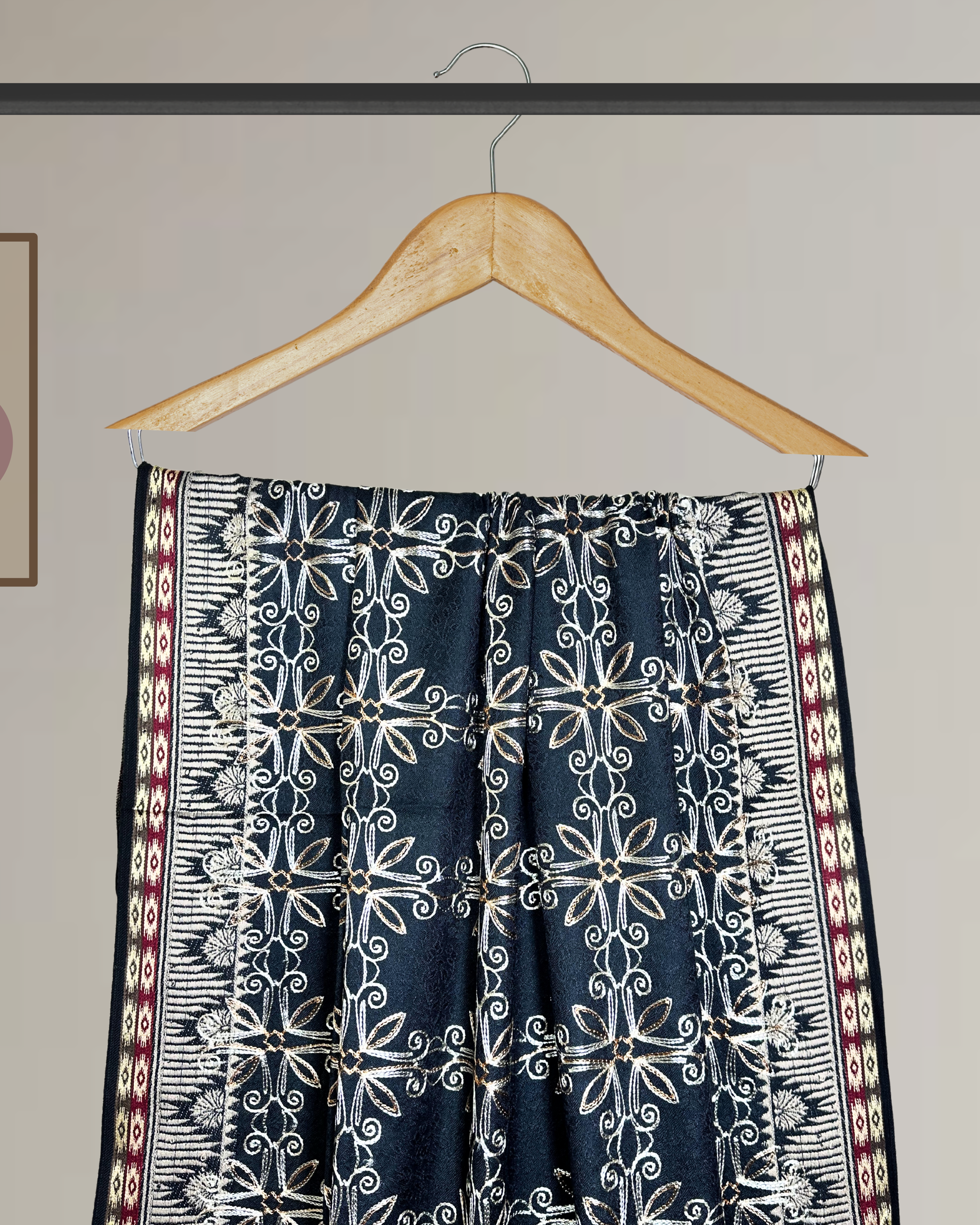 4 Border Embroidered Shawl for Winter -Ws105