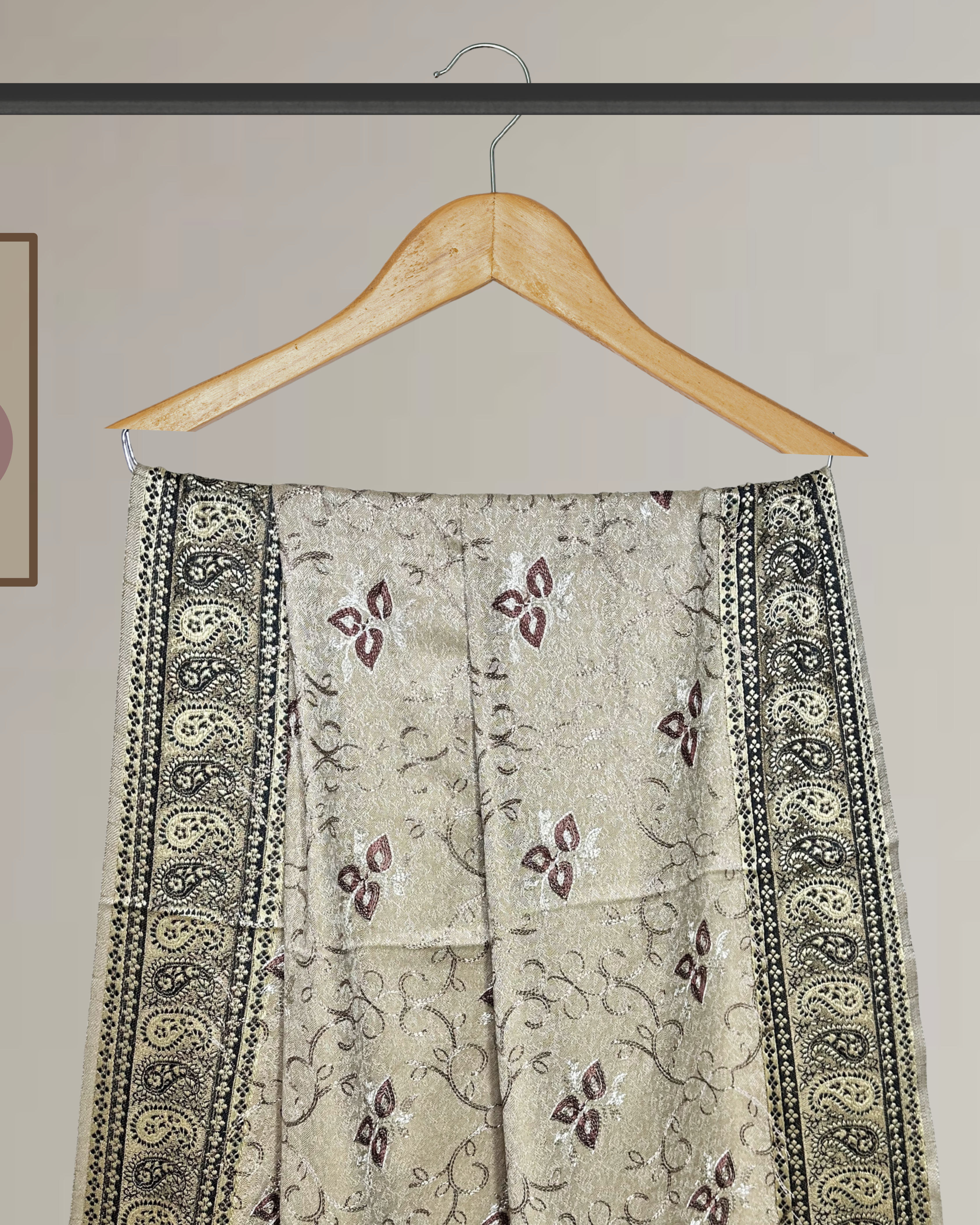 4 Border Embroidered Shawl for Winter -Ws107