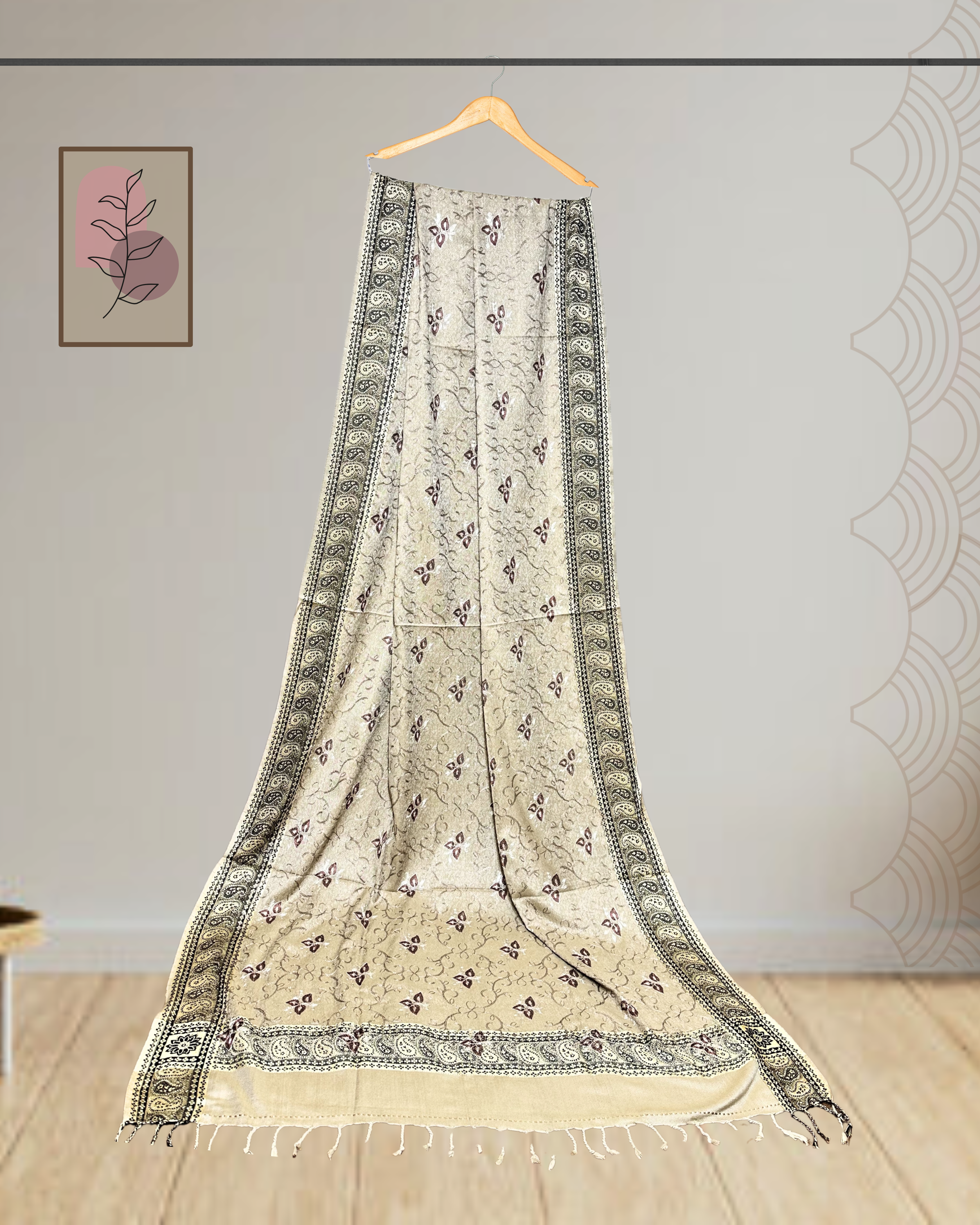 4 Border Embroidered Shawl for Winter -Ws107