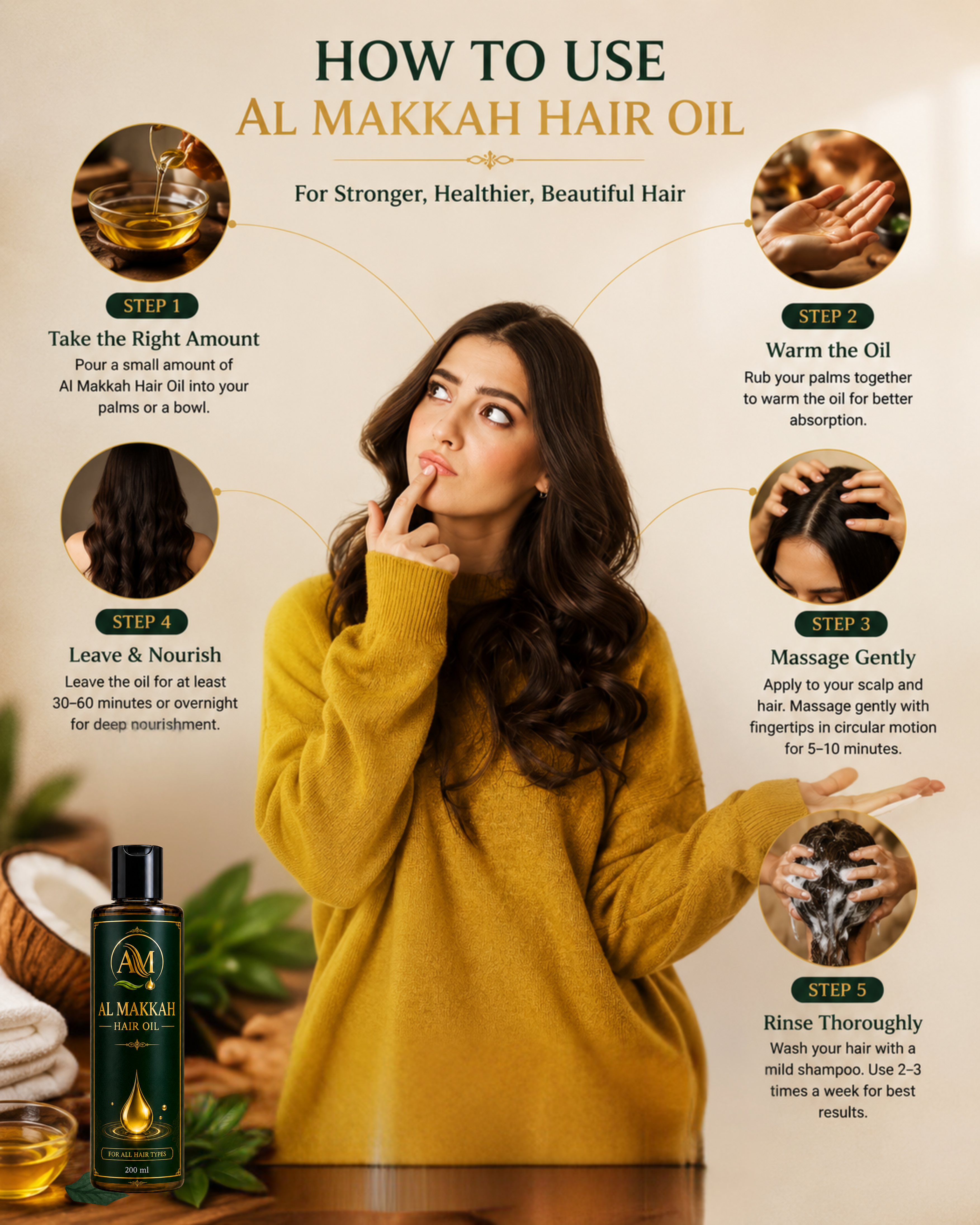 Al Makkah Hair Oil – Nourishing Hair Care Oil for Men & Women | 200ml