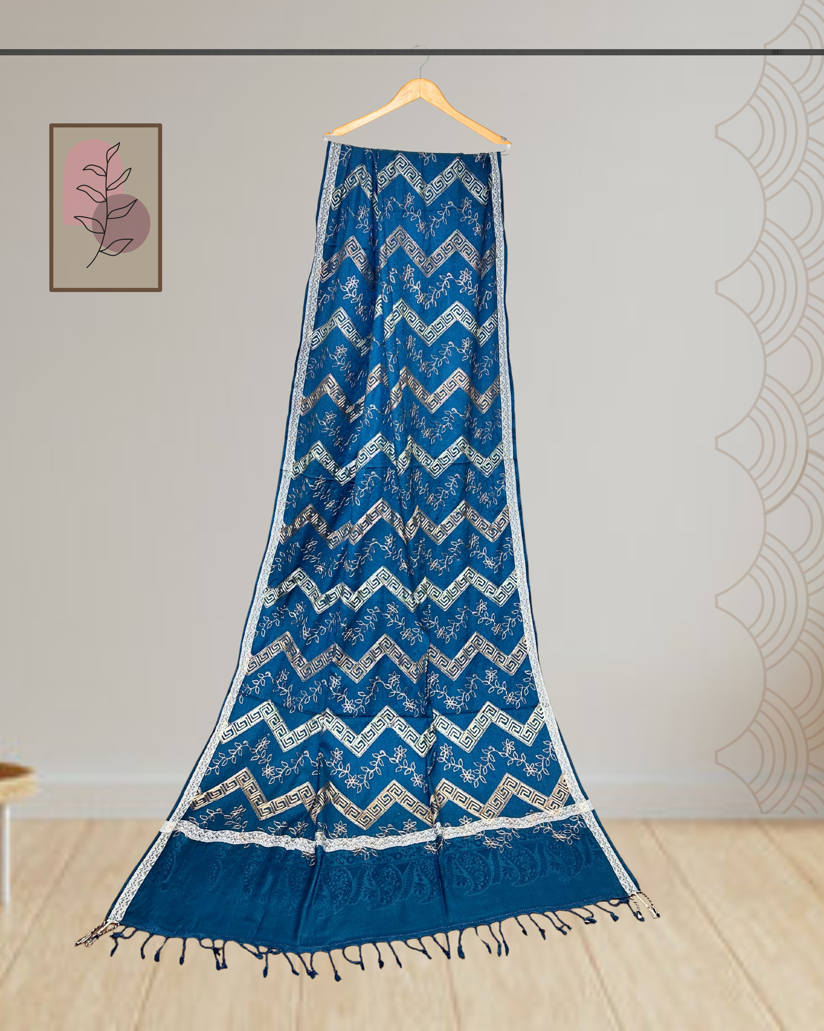 4 Border Embroidered Shawl for Winter -Ws102