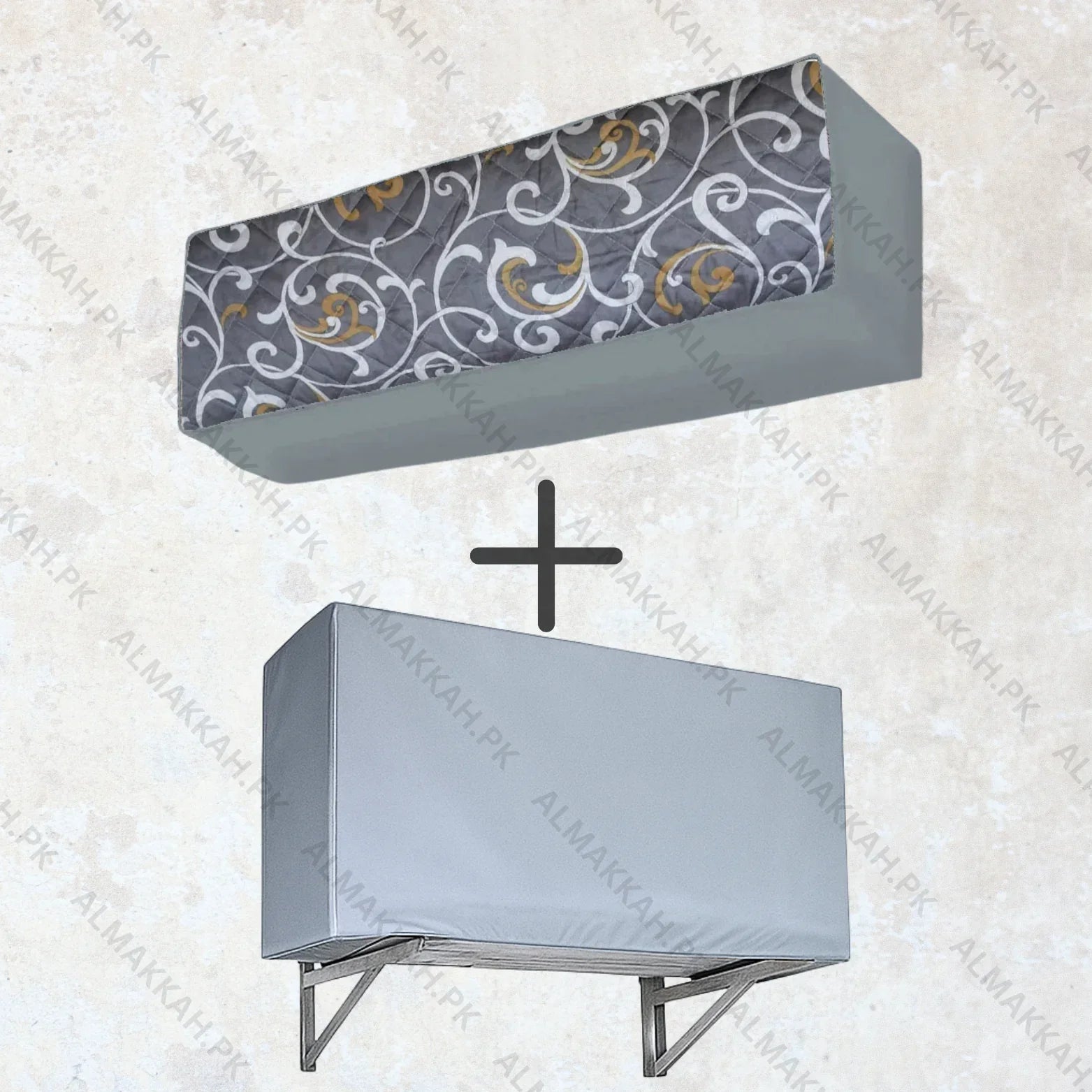 Printed Quilted AC Cover – Grey