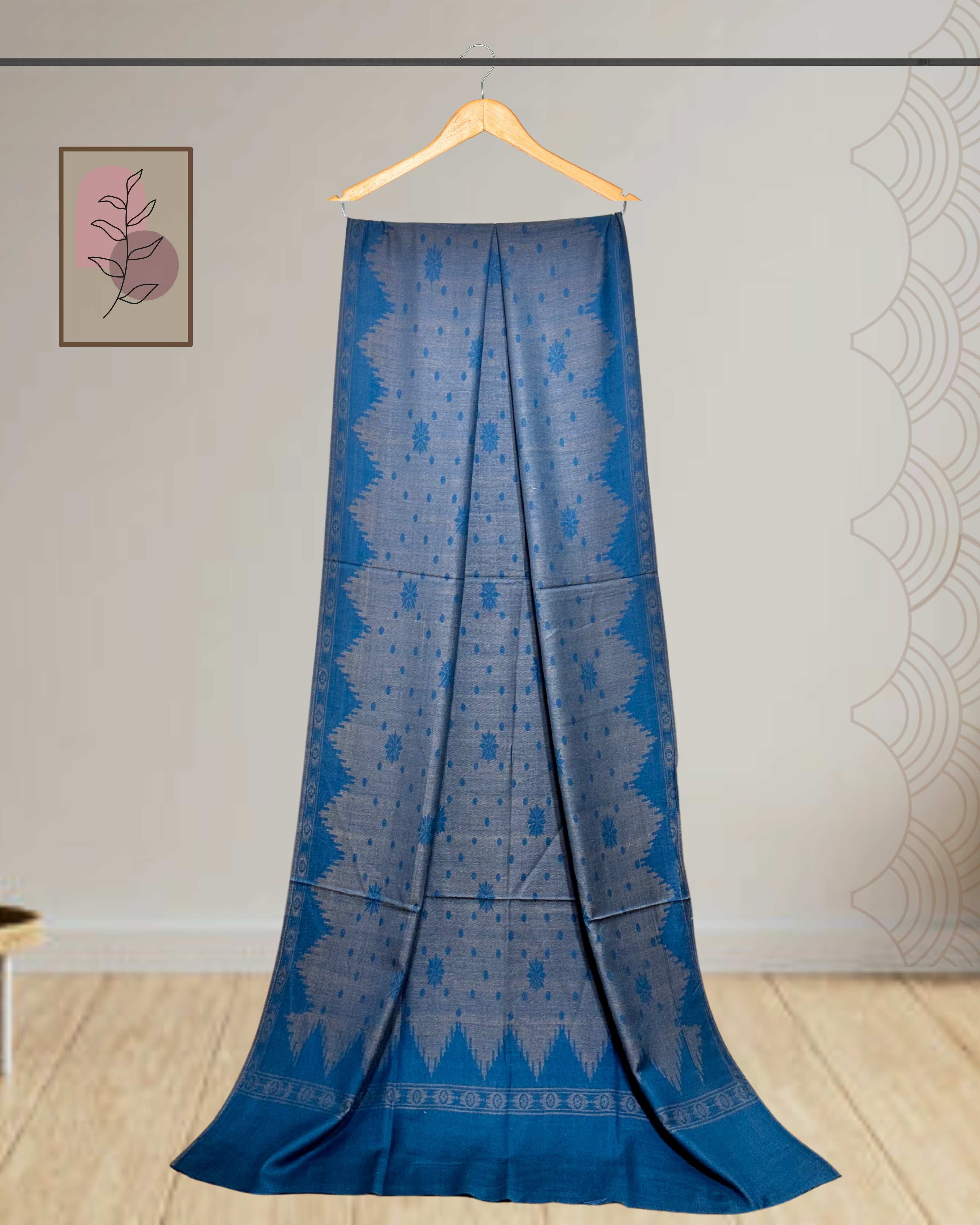 Winter Printed Shawl with border design - Ws125