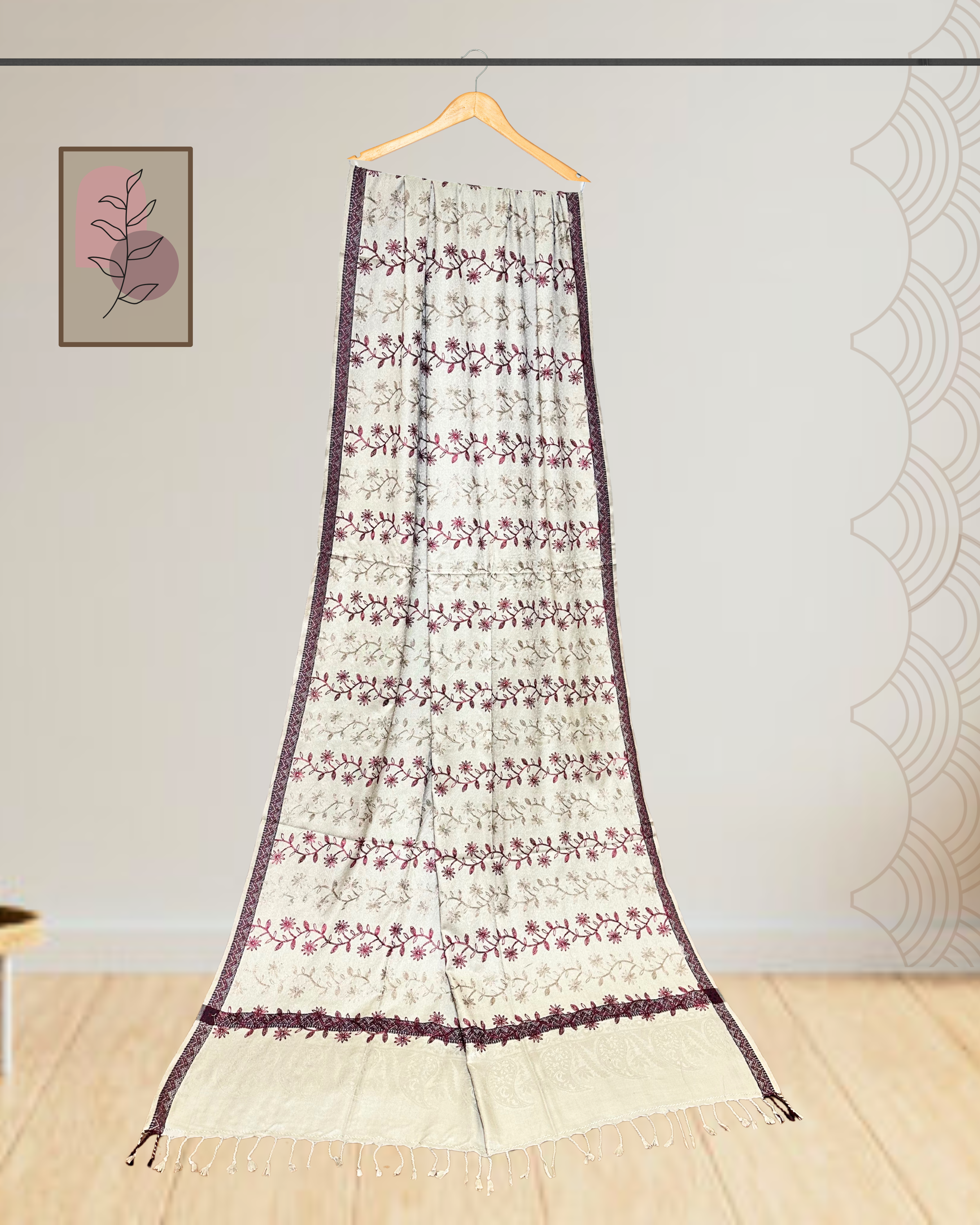 4 Border Embroidered Shawl for Winter -Ws103