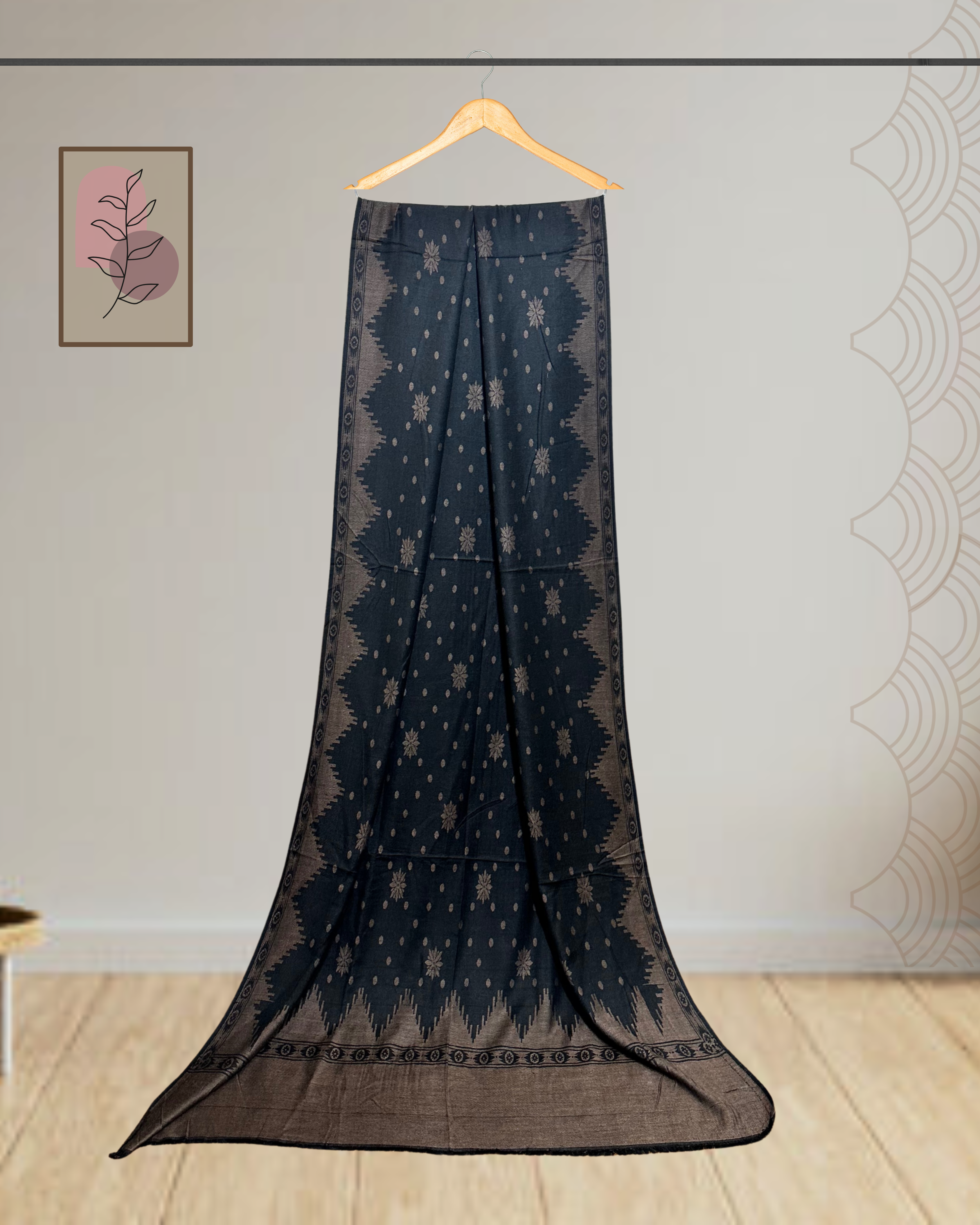 Winter Printed Shawl with border design - Ws127