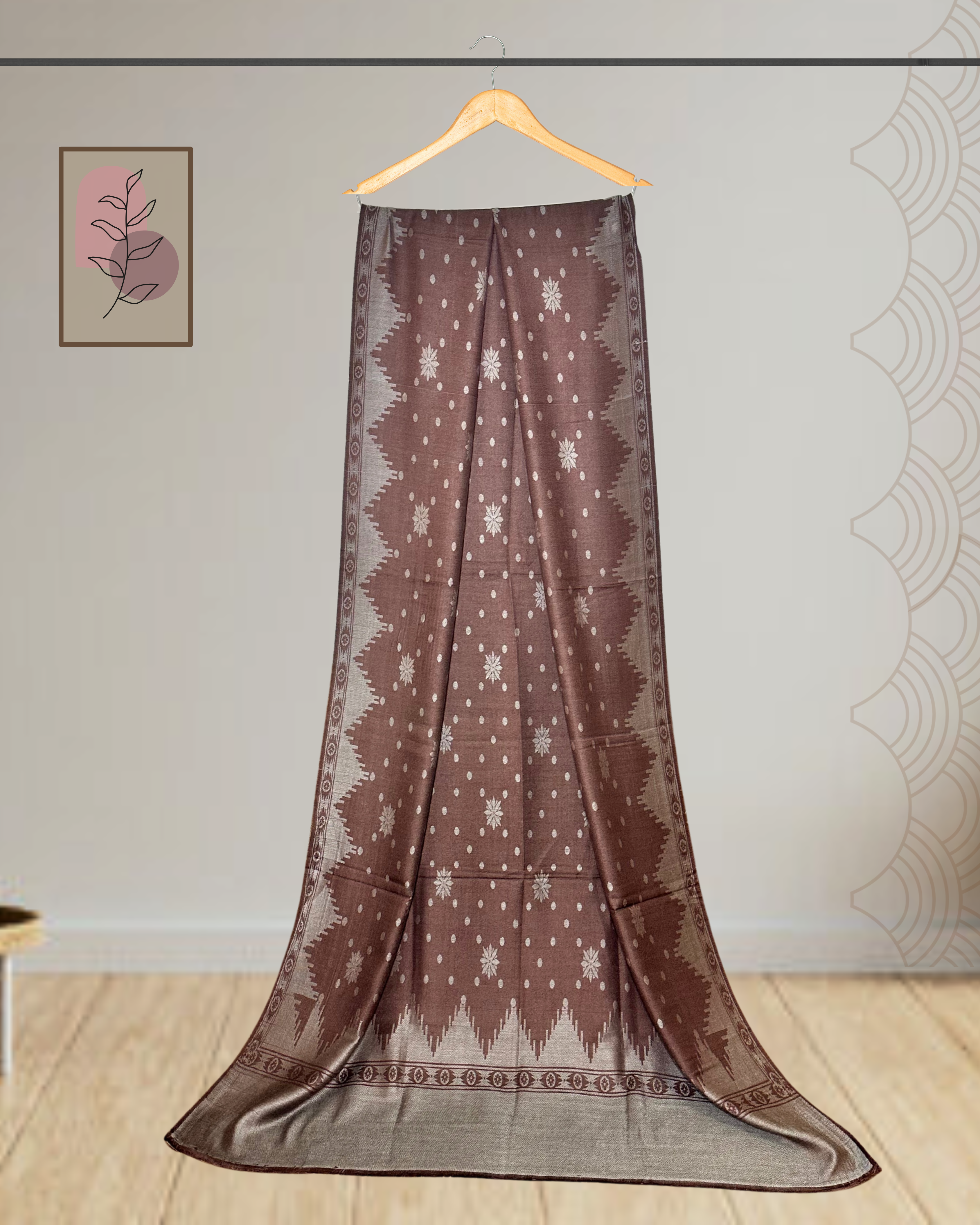 Winter Printed Shawl with border design - Ws128