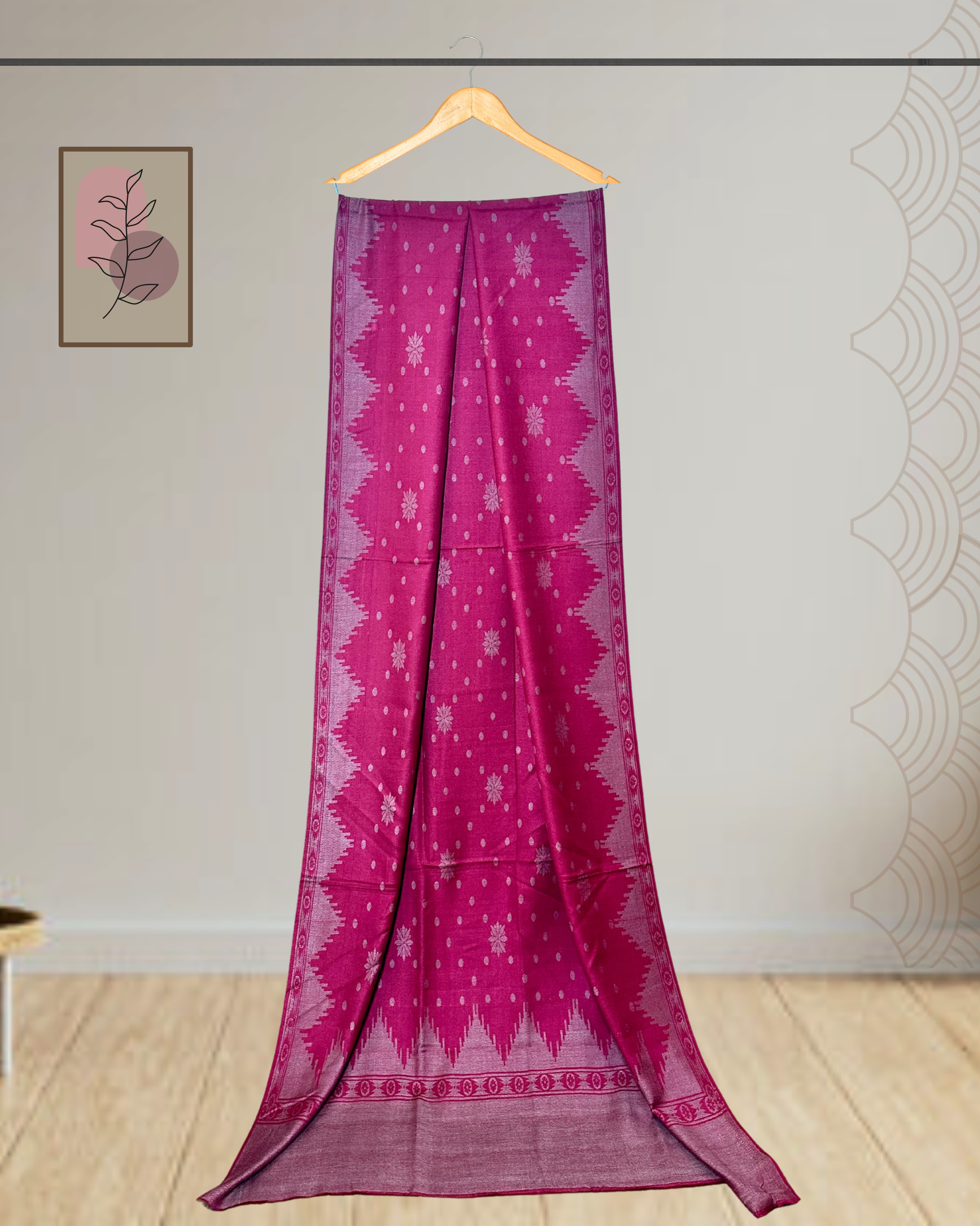 Winter Printed Shawl with border design - Ws130